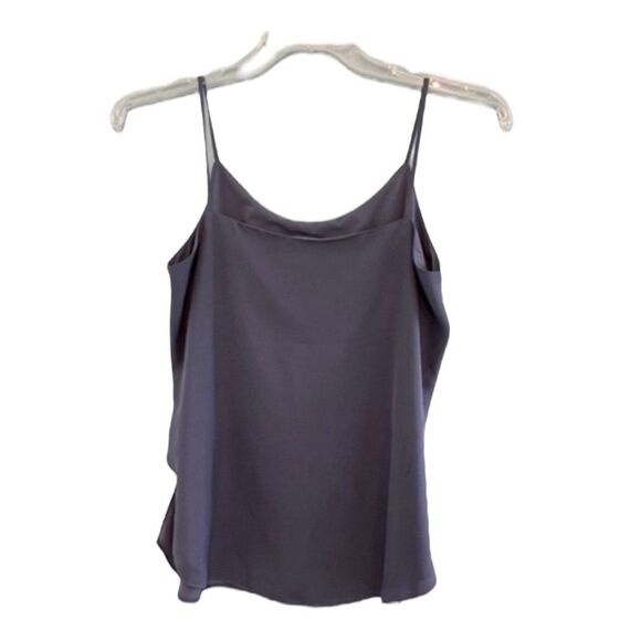 Theory Teah Urban Silk Camisole Blue Crepe Easy Slip Top Scoop Neck L - Picture 5 of 8
